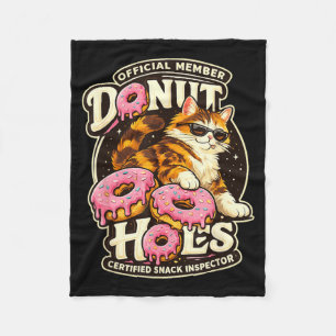Doughnut Holes Fan Club Funny Cat Food Humour Cat Fleece Blanket