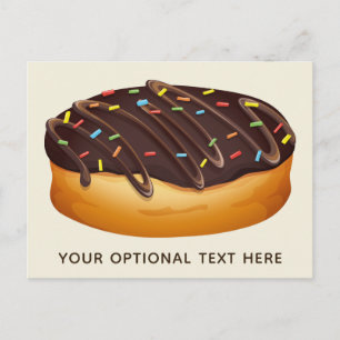 Doughnut Illustration custom text & colour postcar Postcard