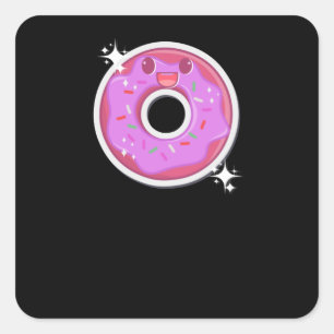 Doughnut Kawaii Food Square Sticker