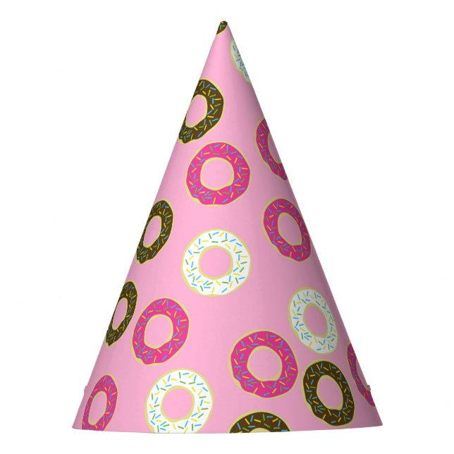 Doughnut Kid Birthday Cute Pink Party Hat (Front)