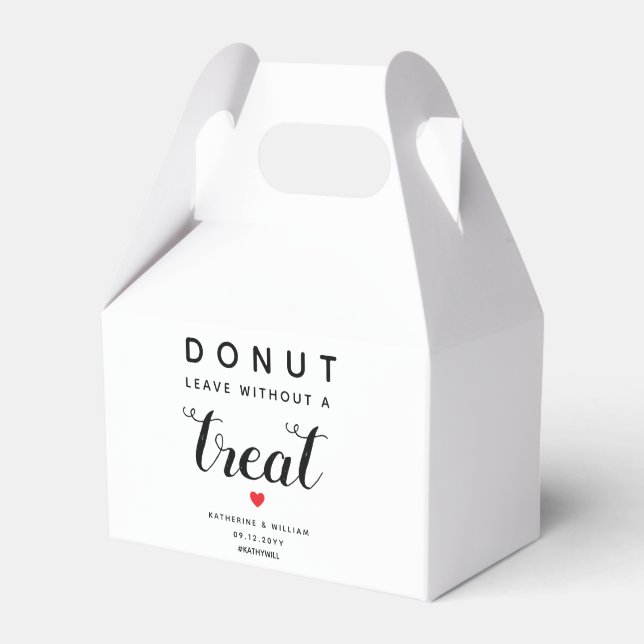 Doughnut Leave Without a Treat Elegant Wedding Favour Box (Front Side)