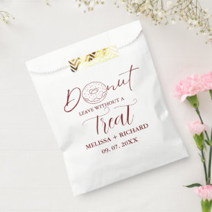Doughnut leave without a treat wedding doughnut f favour bags