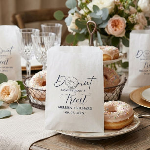 Doughnut leave without a treat wedding doughnut favour bags
