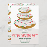 Doughnut Lights White Virtual Christmas Party