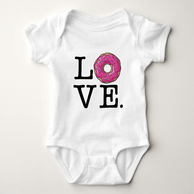 Doughnut Love Funny Baby Bodysuit (Front)