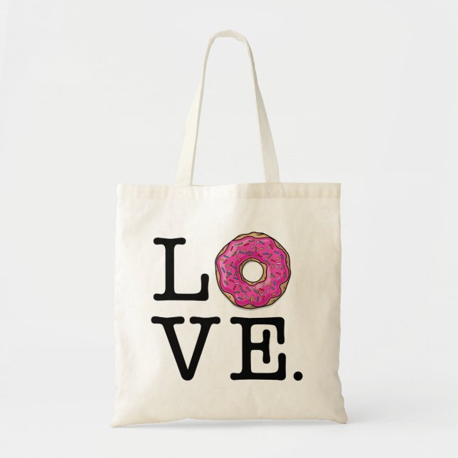Doughnut Love Funny Tote Bag (Front)