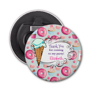 Doughnut Macaron Cupcake Birthday Favour Thank You Bottle Opener