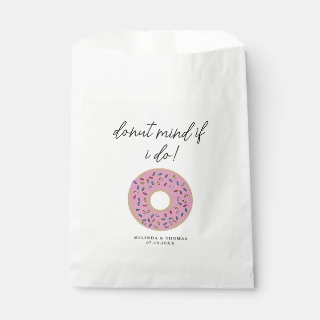 Doughnut Mind If I Do Funny Wedding Favour Bags (Front)