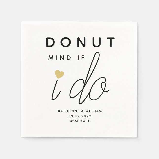 Doughnut mind if I do gold heart Napkin (Front)