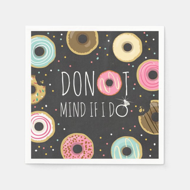 Doughnut Mind If I Do Paper Napkin Bridal Shower (Front)