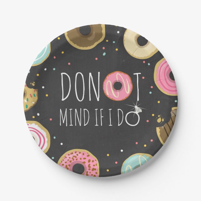 Doughnut Mind If I Do Paper Plate Bridal Shower (Front)