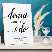 Doughnut Mind If I Do Red Heart Wedding Favour Pla