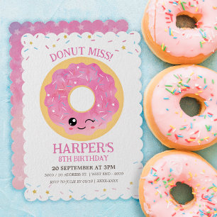 Doughnut Miss Birthday Invitation