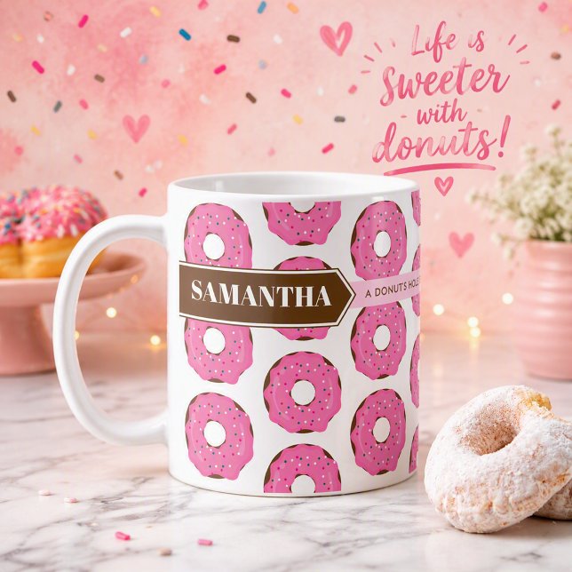 Doughnut Mug with Name and Quote (Creator Uploaded)