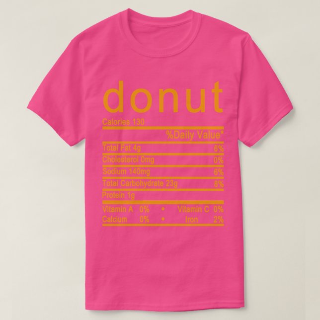 doughnut Nutrition Facts label T-Shirt (Design Front)