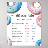 Doughnut Old Wives Tales Gender Reveal Board