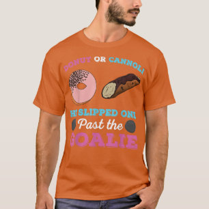 Doughnut or Cannoli Funny Gender Reveal Pregnancy  T-Shirt