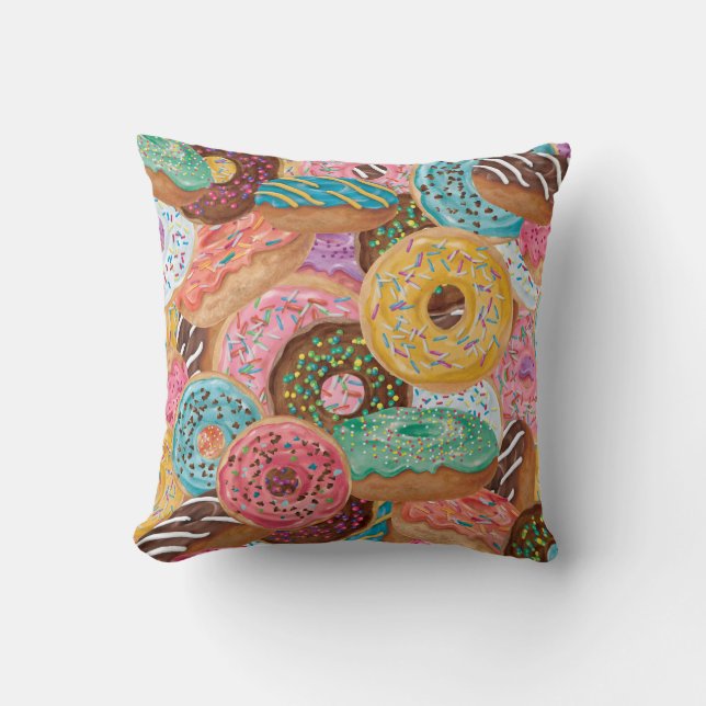 Doughnut Overlap Print Pillow (Front)