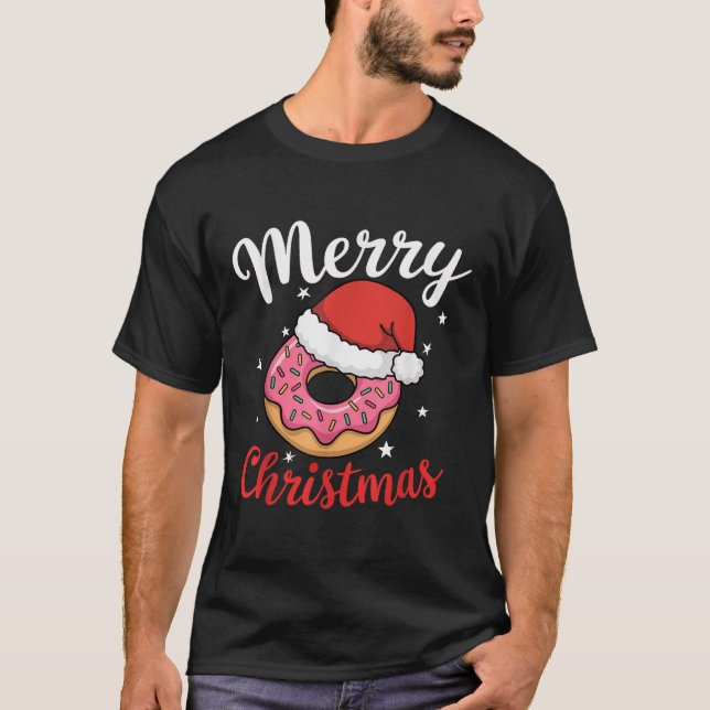Doughnut Pajama Xmas Santa Doughnuts Christmas Kid T-Shirt (Front)