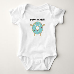 Doughnut Panic - Funny Pun With Doughnuts Baby Bodysuit