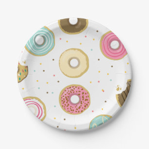 Doughnut Paper Plates Pink Birthday shower