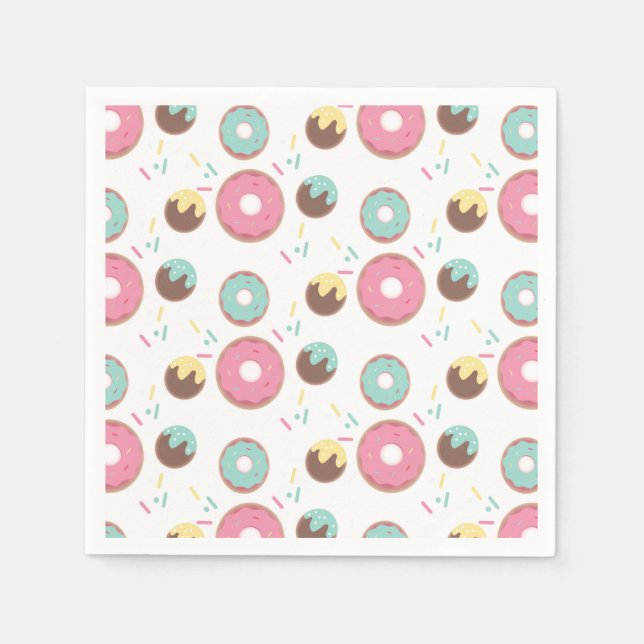 Doughnut Party Baby Shower Sprinkles Napkin (Front)