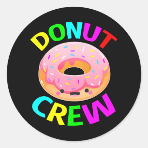 Doughnut Party Crew Birthday for Classic Round Sticker