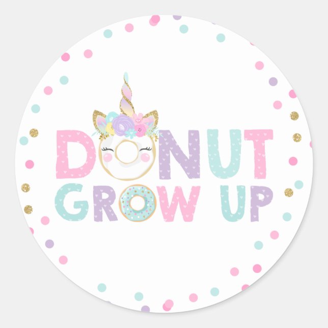 Doughnut Party Favour Tag Sticker Seal Doughnut Gr (Front)