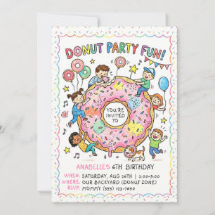 Doughnut Party Fun Invitation