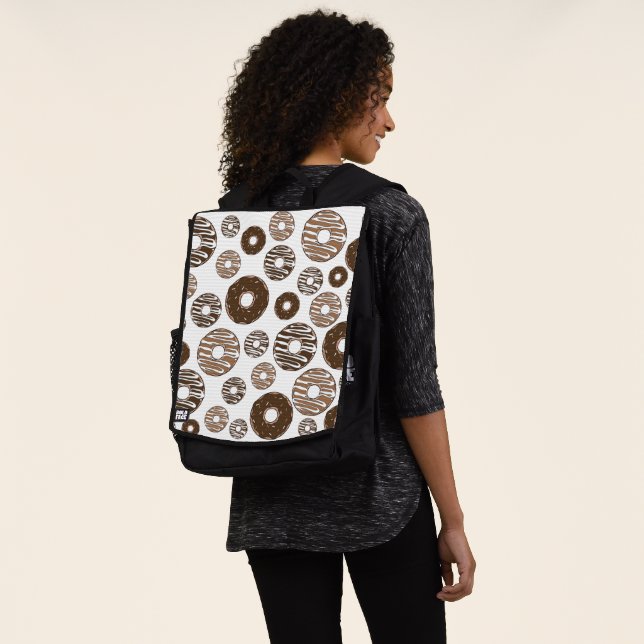 Doughnut Pattern, Chocolate Doughnuts, Caramel Dou Backpack (Worn)