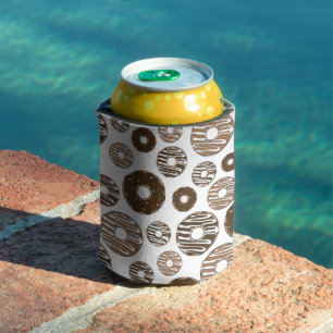 Doughnut Pattern, Chocolate Doughnuts, Caramel Dou Can Cooler