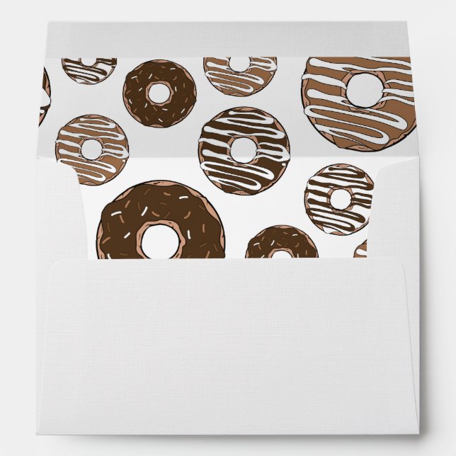 Doughnut Pattern, Chocolate Doughnuts, Caramel Dou Envelope (Back (Bottom))