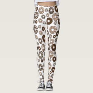 Doughnut Pattern, Chocolate Doughnuts, Caramel Dou Leggings