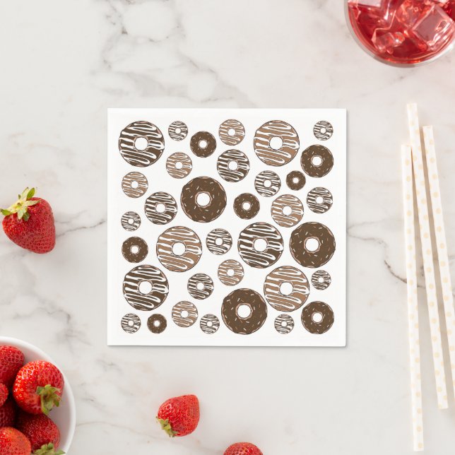 Doughnut Pattern, Chocolate Doughnuts, Caramel Dou Napkin (Insitu)