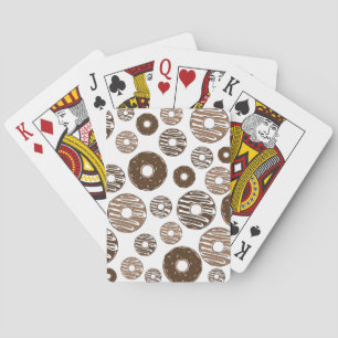 Doughnut Pattern, Chocolate Doughnuts, Caramel Dou Playing Cards