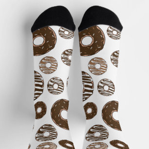 Doughnut Pattern, Chocolate Doughnuts, Caramel Dou Socks