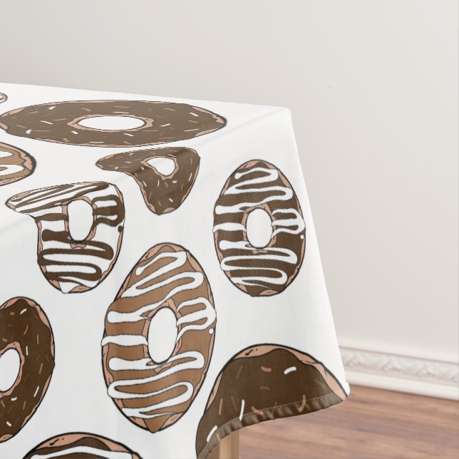 Doughnut Pattern, Chocolate Doughnuts, Caramel Dou Tablecloth (In Situ)
