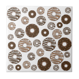 Doughnut Pattern, Chocolate Doughnuts, Caramel Dou Tile