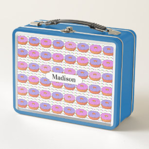 Doughnut Pattern custom name lunch boxes