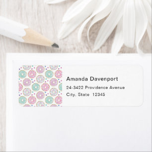 Doughnut Pattern Cute Colourful Address