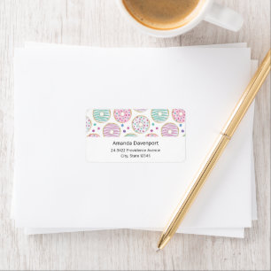 Doughnut Pattern Cute Colourful Address Label