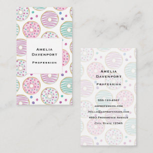 Doughnut Pattern Cute Colourful Business Card