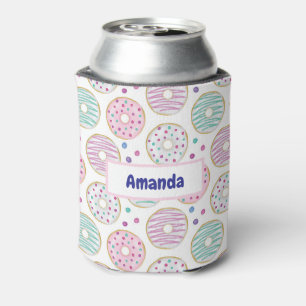 Doughnut Pattern Cute Colourful Can Cooler