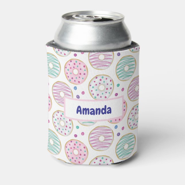 Doughnut Pattern Cute Colourful Can Cooler (Can Back)