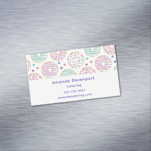 Doughnut Pattern Cute Colourful Magnetic Business Card
