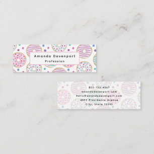 Doughnut Pattern Cute Colourful Mini Business Card
