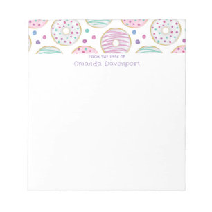 Doughnut Pattern Cute Colourful Notepad