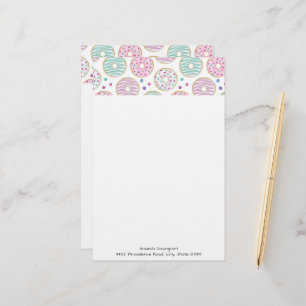 Doughnut Pattern Cute Colourful Stationery