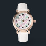 Doughnut Pattern Cute Colourful Watch<br><div class="desc">A watch with a deliciously fun pattern. Illustration of pastel pink and green doughnuts with sprinkles and icing.</div>