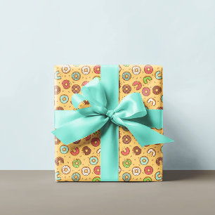 Doughnut Pattern   Orange Cream Wrapping Paper